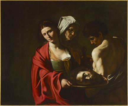 Salomé con la cabeza del Bautista, h 1607. Caravaggio. Óleo sobre lienzo 116 x 140 cm. Palacio Real de Madrid